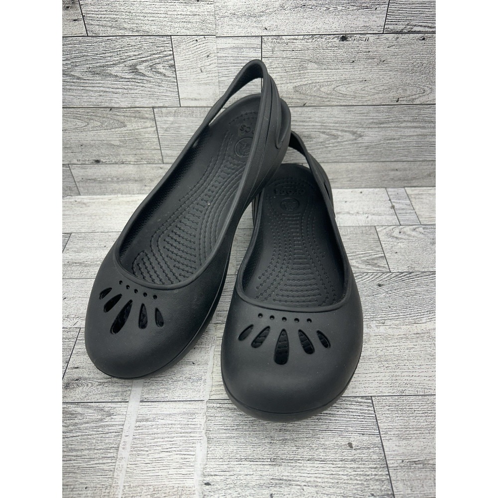 Crocs‎ Kadee Black Slip On Ballet Flat Slingback  Shoes 11215 Women Size 6